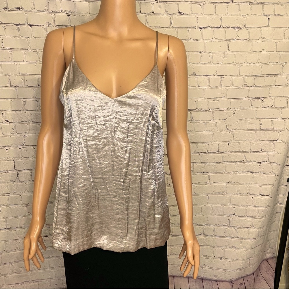 H&M Blush gold tan Spaghetti Strap V-Neck Top size 6